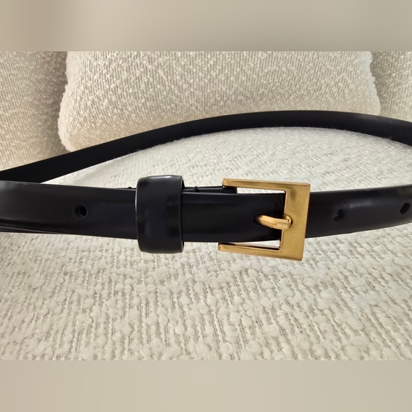 Reiss Skinny Black Leather Belt SMALL - Picture 7 of 9